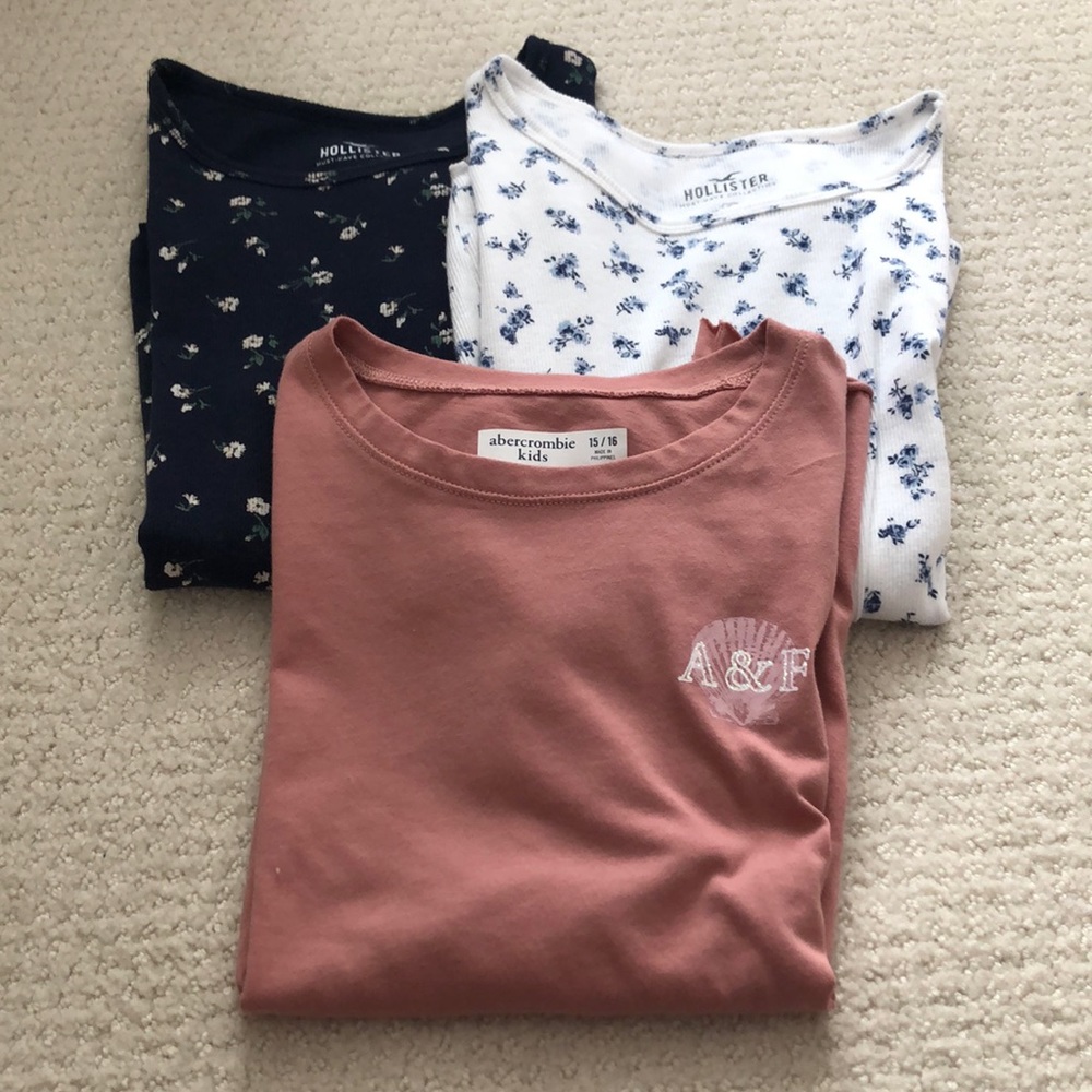 Tops bundle- hollister size S and Abercrombie kids 15/16